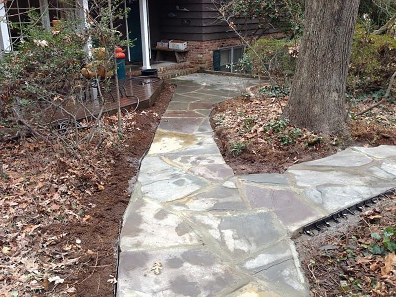 Photo of hardscaped slate pathway